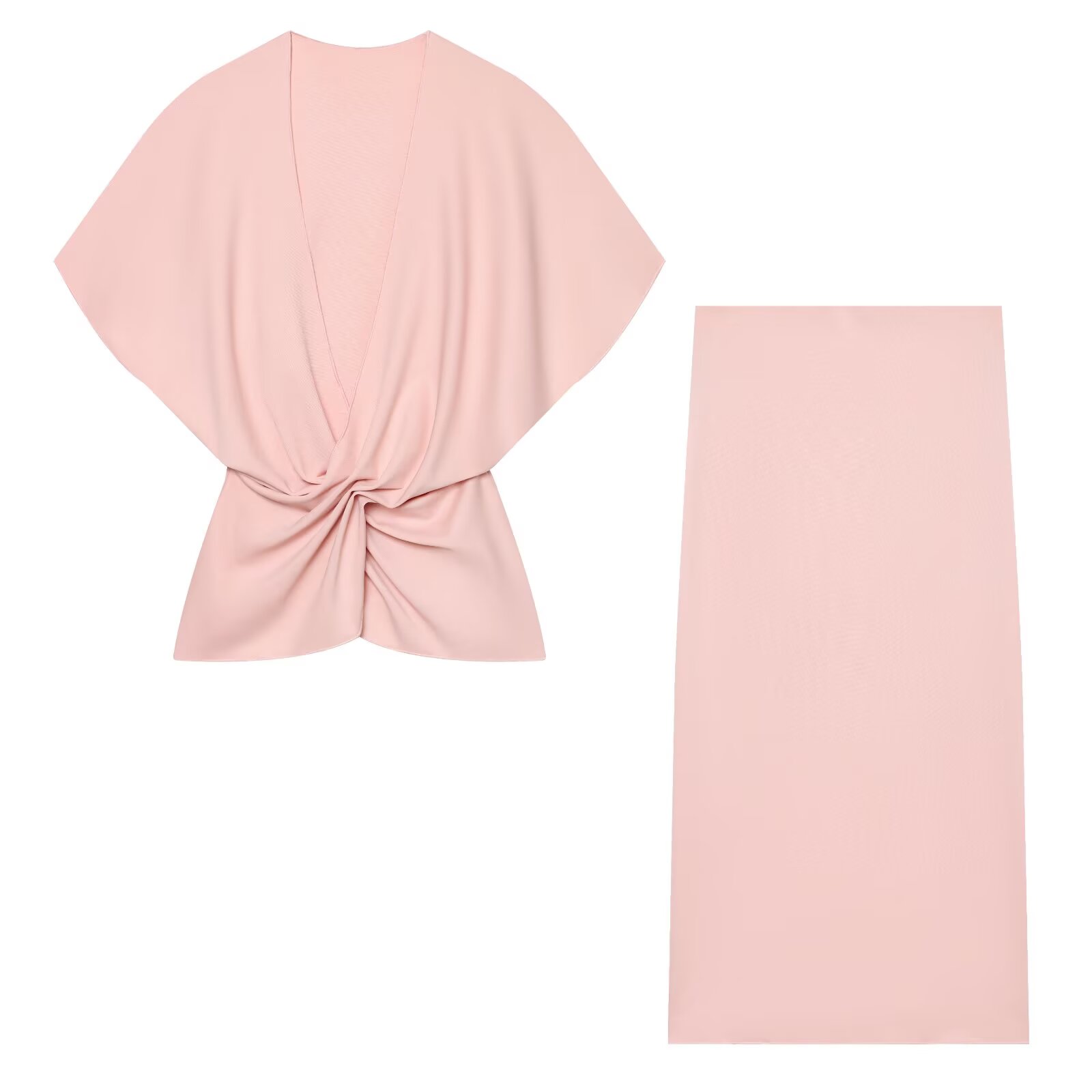 Formal Women'S Wear - 2026 Damen Elegantes Rosa Zweiteiler-Set, Tiefer