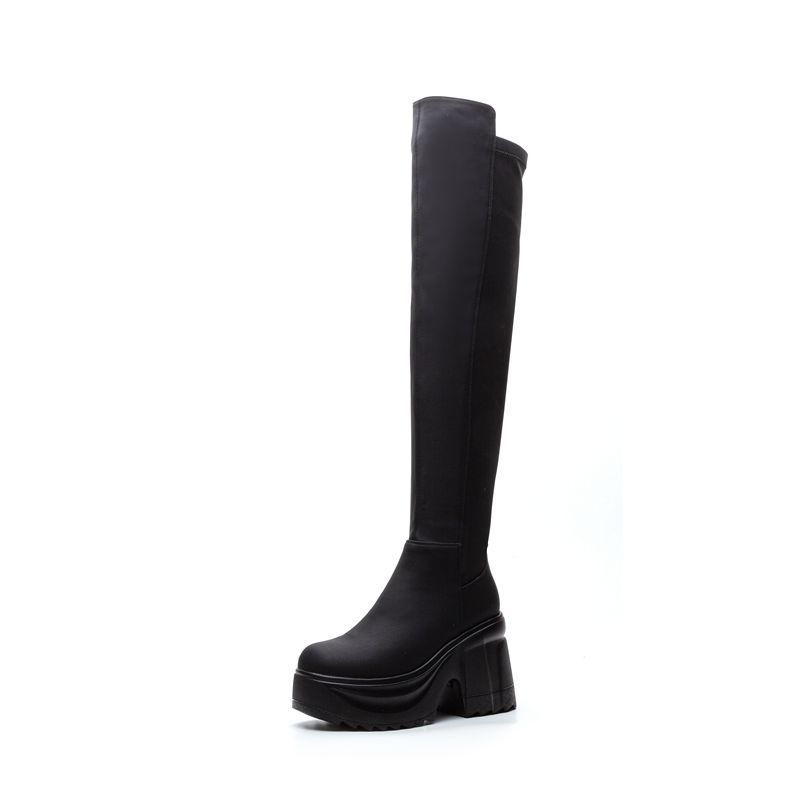 Formal Women'S Wear - Kniehohe Damenstiefel mit dicker Sohle und