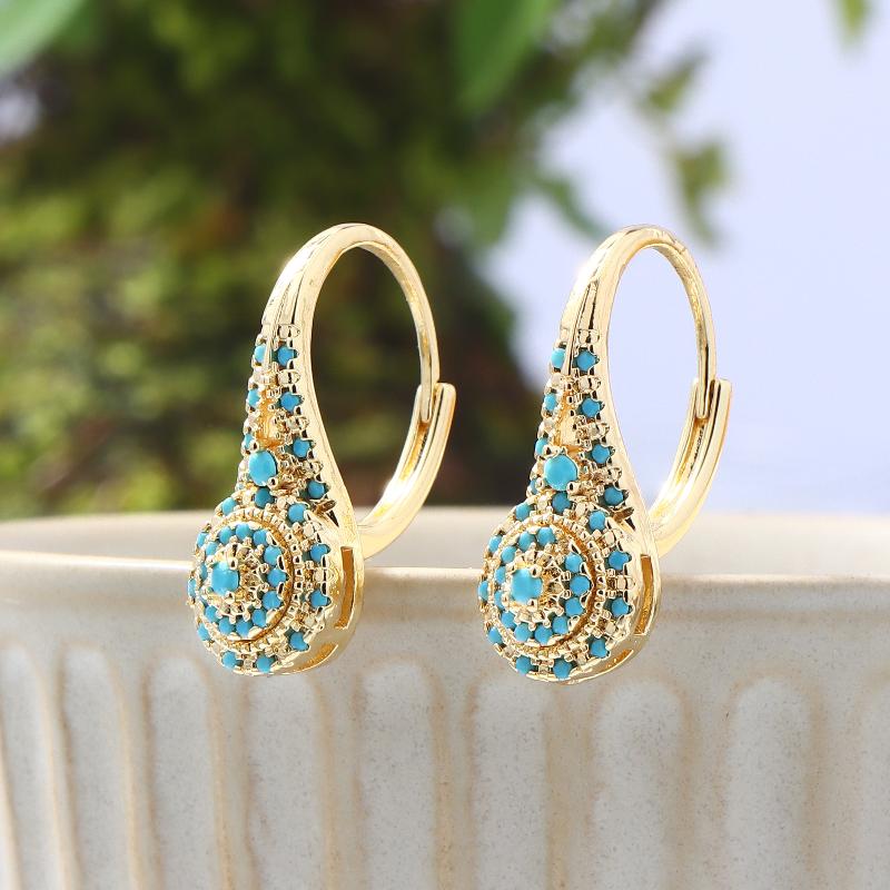 Women Formal Wear Ethnic - Ethnische Kreative Türkis-Ohrringe, Eleganter Modeschmuck als