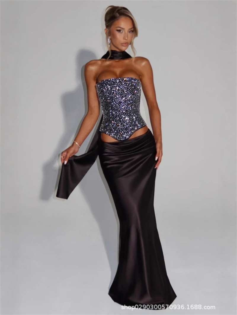 Formal Wear Gowns For Women - Sexy Meerjungfrau-Damen-Abschlussballkleid, 2-teilig, ärmelloses Oberteil, BH