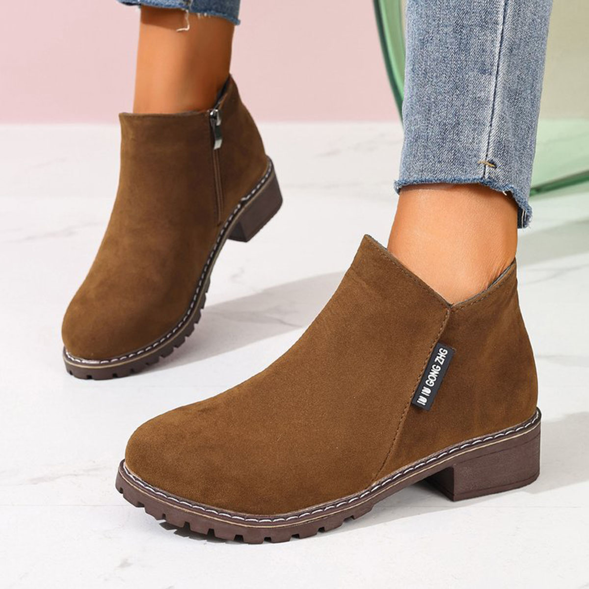 Formal Women'S Wear - Damen Herbst Winter Stiefeletten mit Seitenreißverschluss