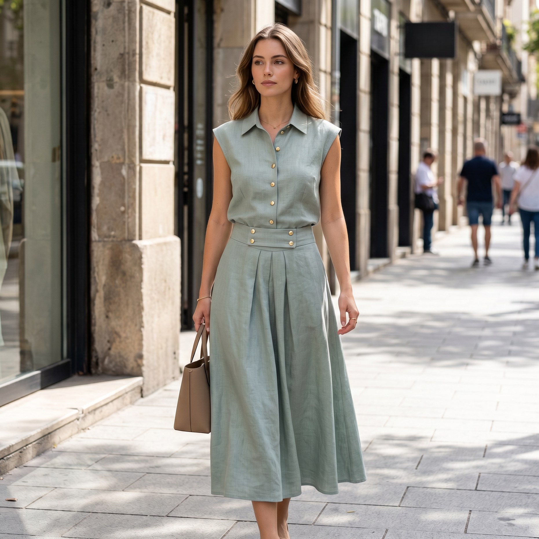 Women Formal Blouses For Evening Wear - Damenmode-Rock mit hoher Taille, Midi-Länge, Freizeitkleidung,