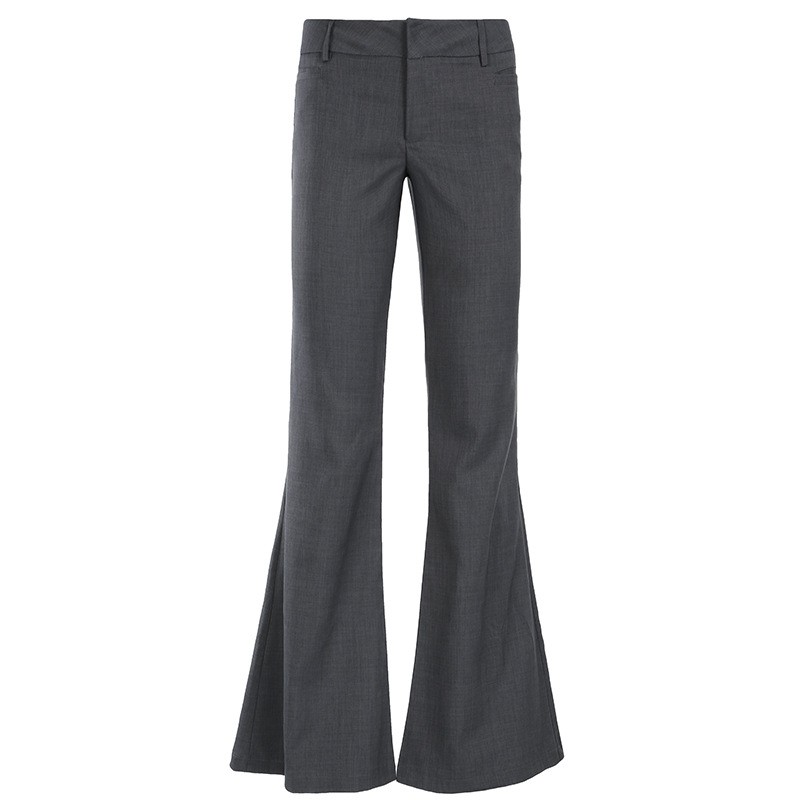 Tailored Trouser Wide - Graue Hose in voller Länge mit