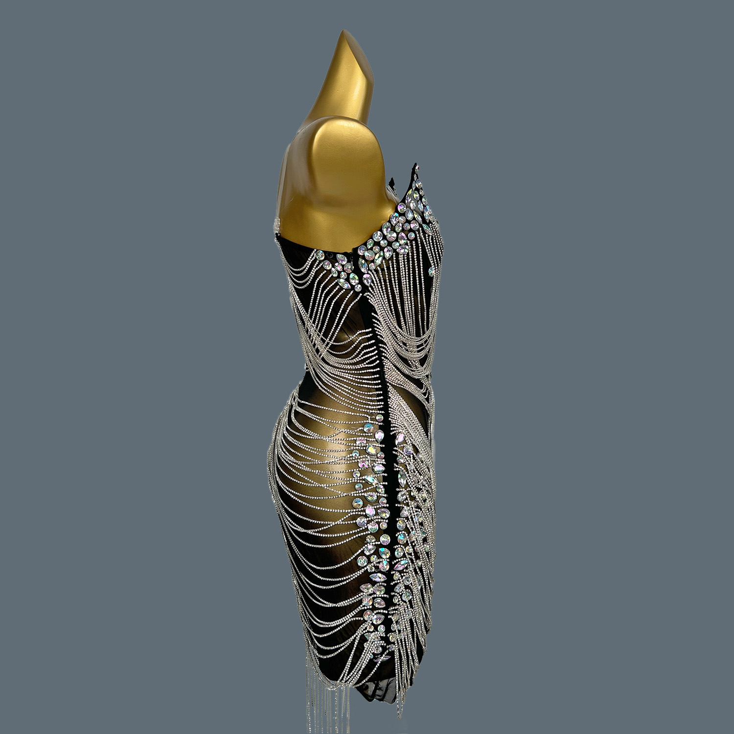 Formal Wear Gowns For Women - Luxuriöses Geburtstagsfeier-Königin-Abendkleid, glitzerndes Strass-Quastenkleid für Frauen,