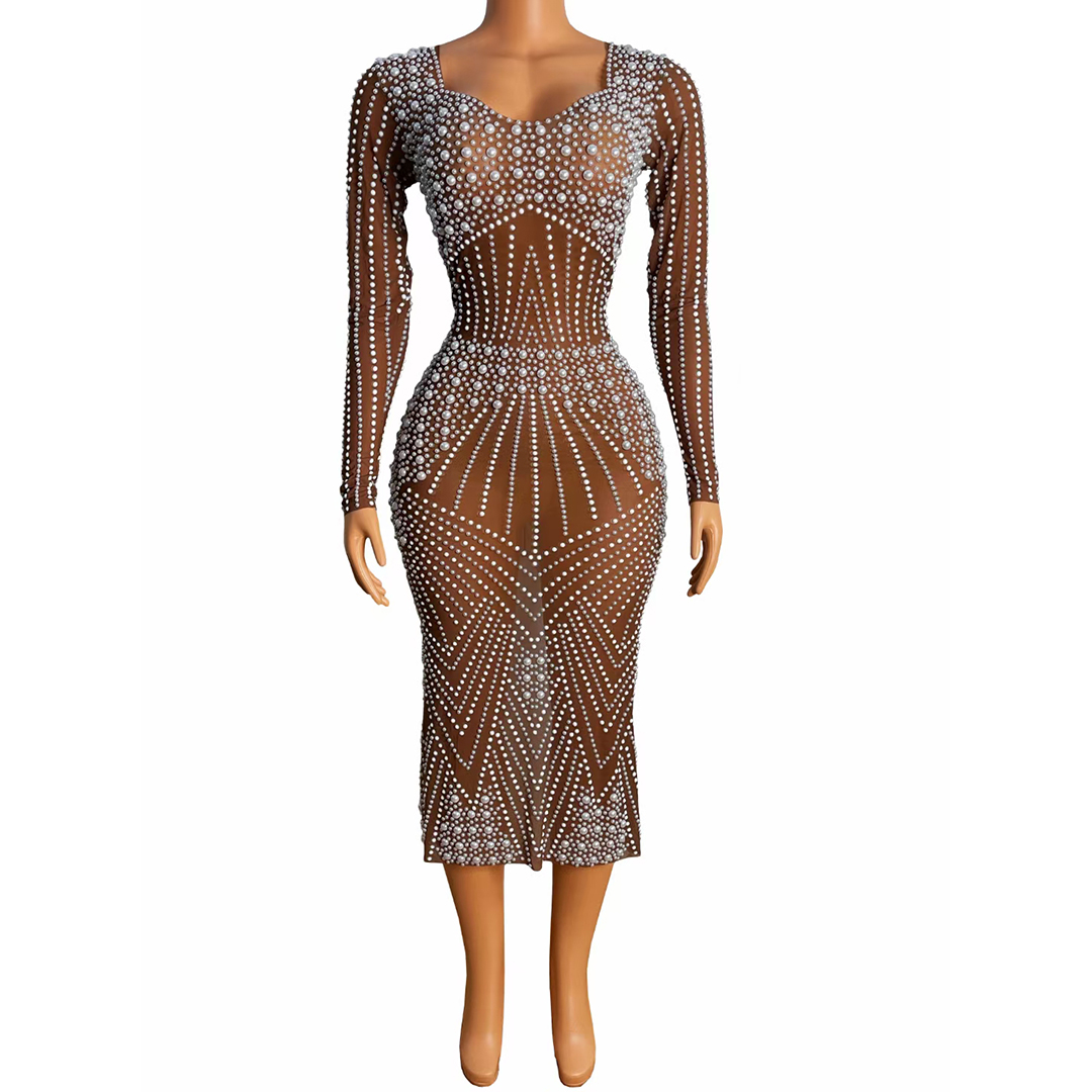 Formal Wear Gowns For Women - Damen-Kleid aus durchsichtigem Mesh, sexy Kleid,