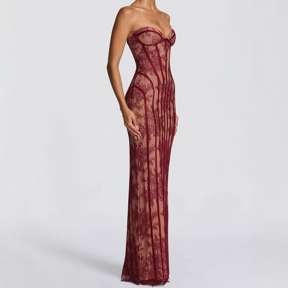 Formal Women'S Wear - Trägerloses Bodycon Maxikleid für Damen 2026