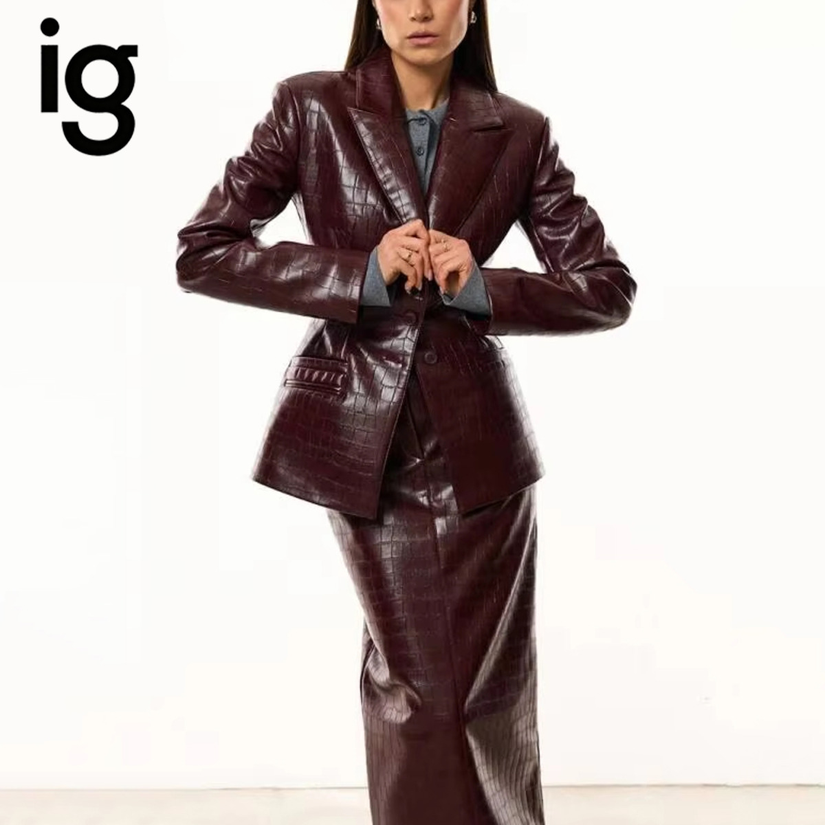 IG Damen Burgunderrotes Kroko- – Formal Women'S Wear Bewertung und Preis