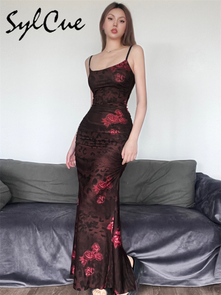 Sylcue Rot bedrucktes Design,  – Women'S Red Formal Wear Bewertung und Preis