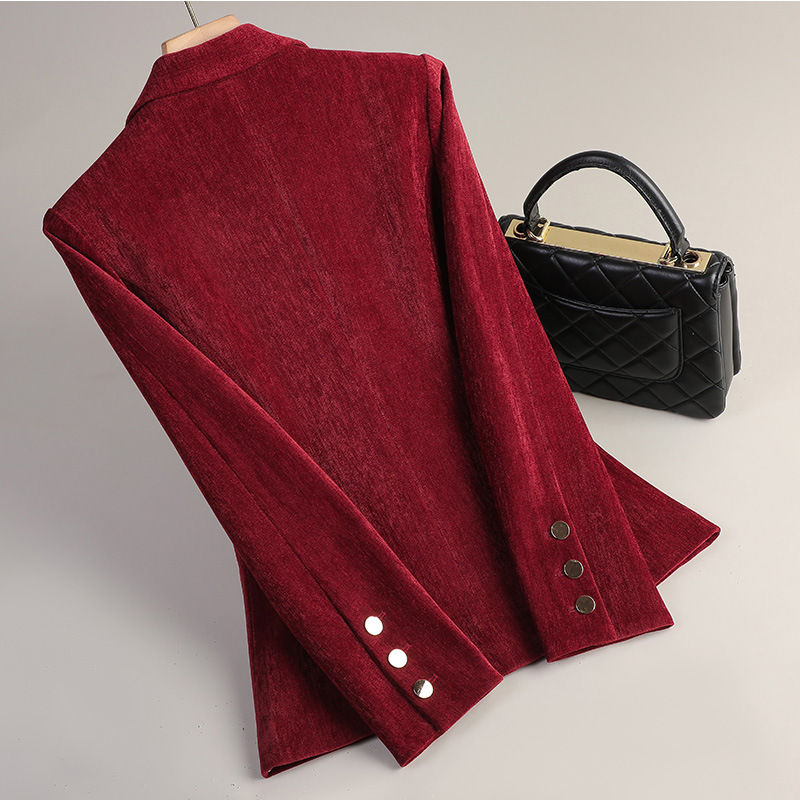 Gelbgoldener Samt-Blazer für D – Formal Winter Wear Women Jacket Bewertung und Preis
