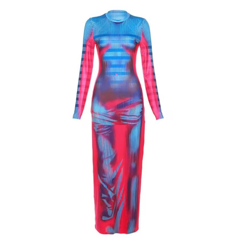 Sexy 3D-Körperform-bedrucktes  – Formal Wear Gowns For Women Bewertung und Preis