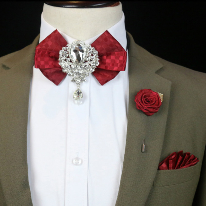 Männer Hochzeit Strass Fliege  – Women Formal Wear Korean Bewertung und Preis