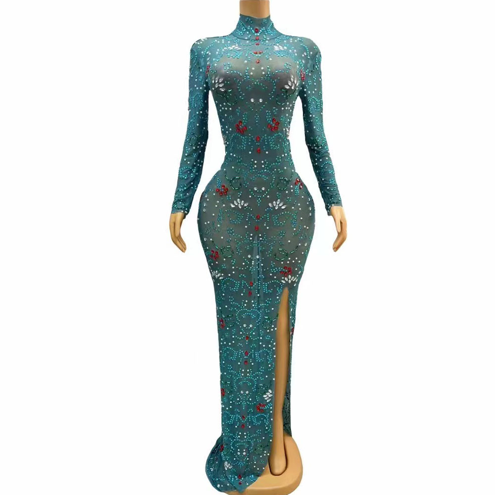 Sexy Bühne luxuriös blau grün  – Women'S Red Formal Wear Bewertung und Preis