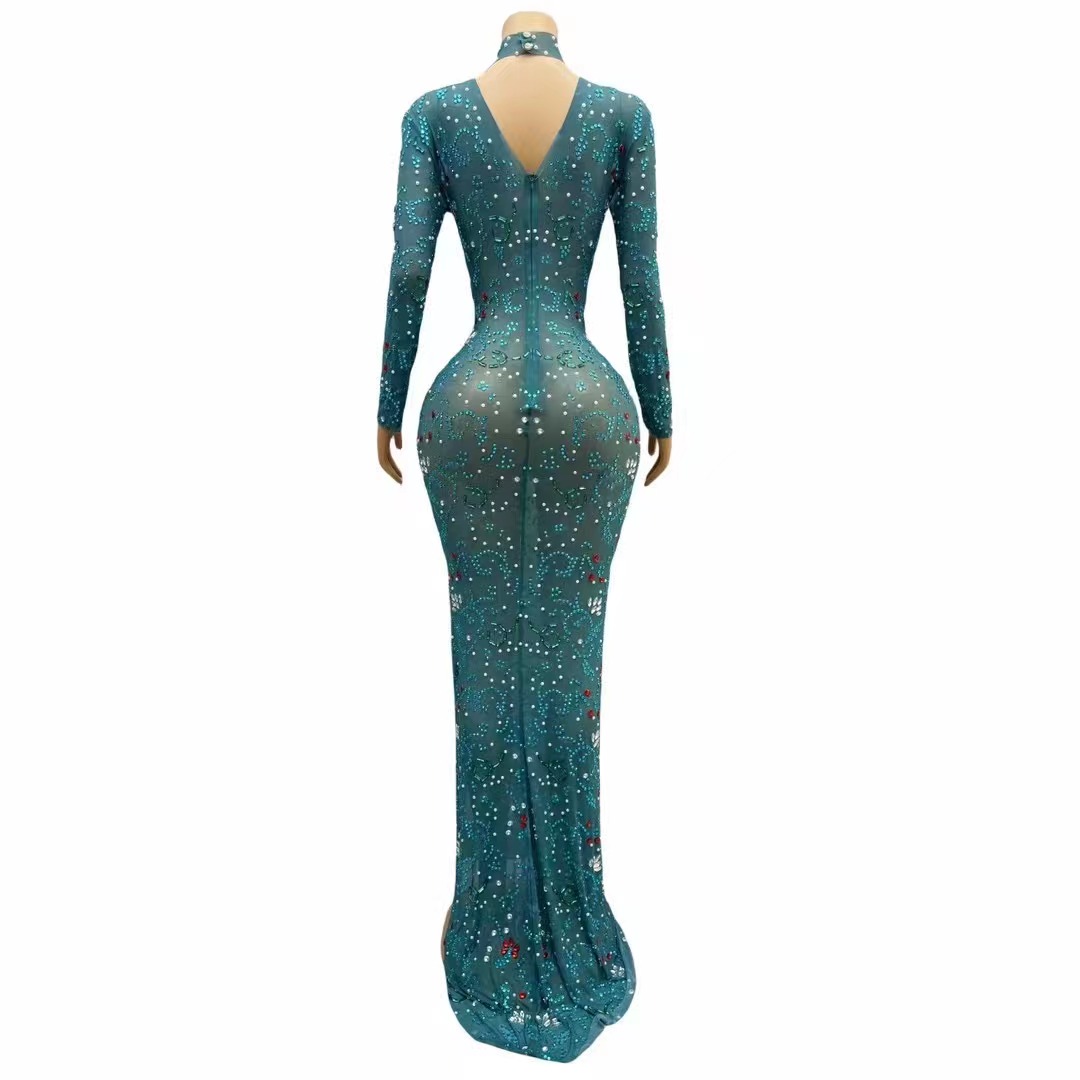 Sexy Bühne luxuriös blau grün  – Women'S Red Formal Wear Bewertung und Preis