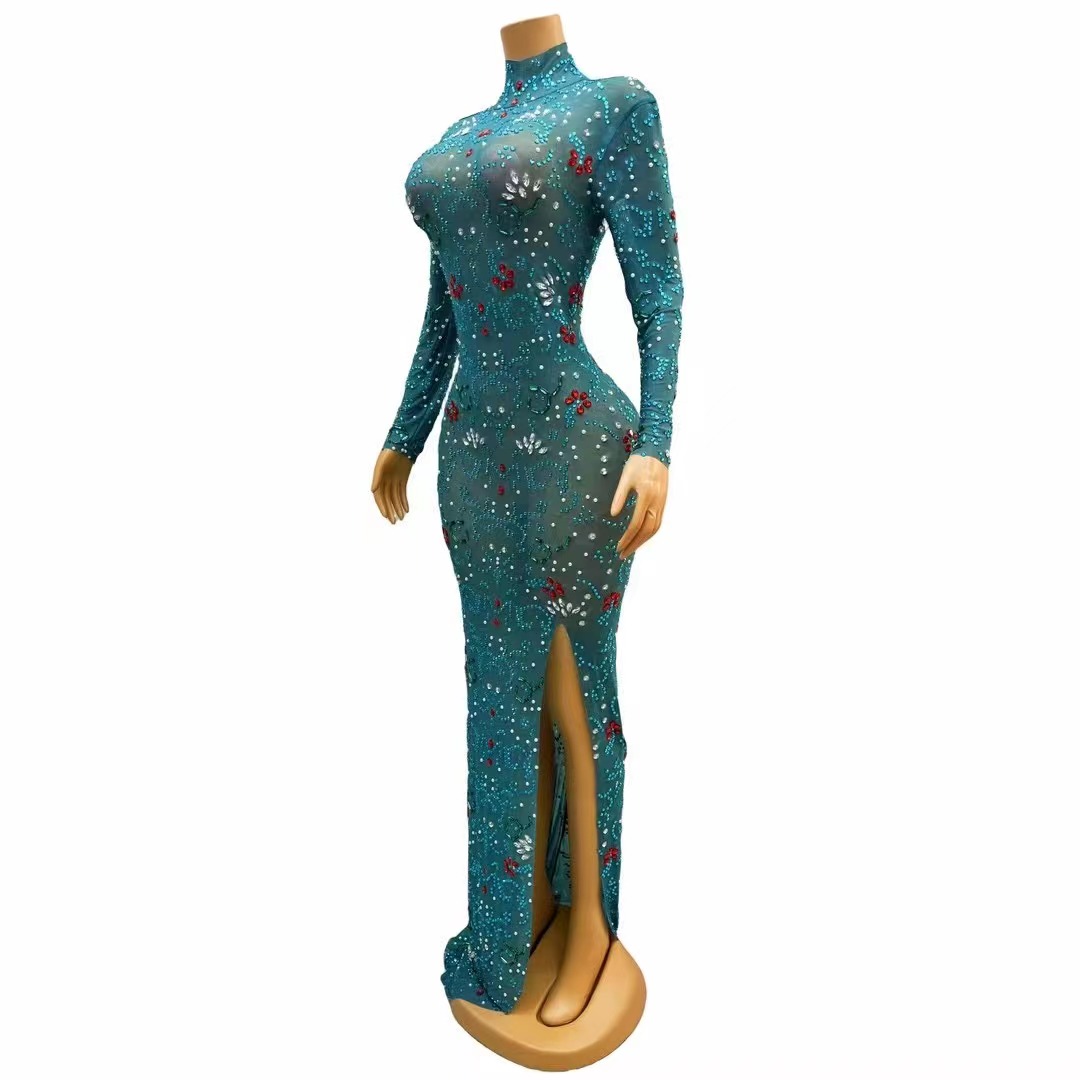 Sexy Bühne luxuriös blau grün  – Women'S Red Formal Wear Bewertung und Preis