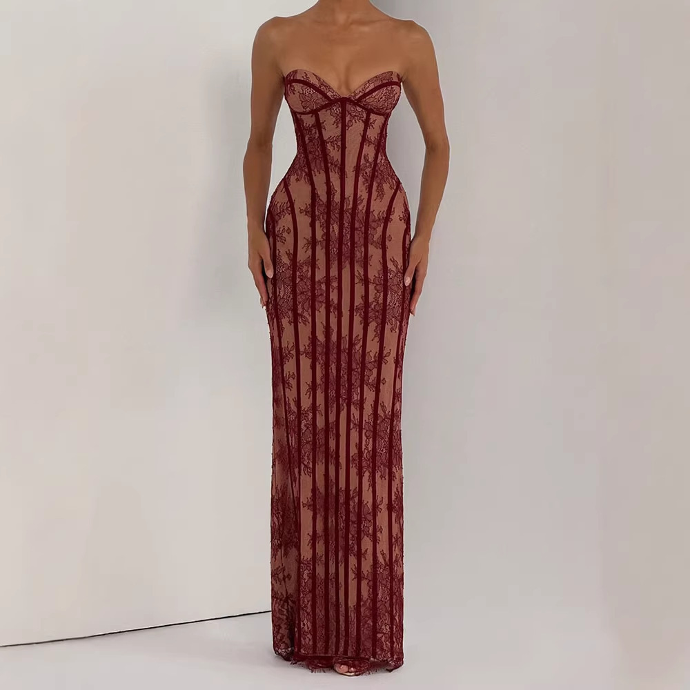 Trägerloses Bodycon Maxikleid  – Formal Women'S Wear Bewertung und Preis