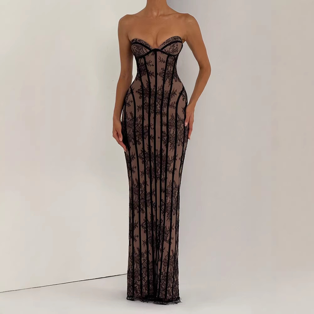 Trägerloses Bodycon Maxikleid  – Formal Women'S Wear Bewertung und Preis