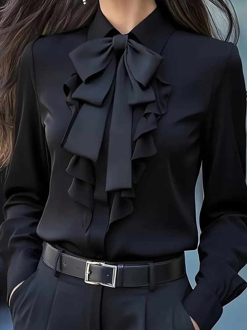 Elegante Langarm-Bluse mit Sch – Women Formal Blouses For Evening Wear Bewertung und Preis